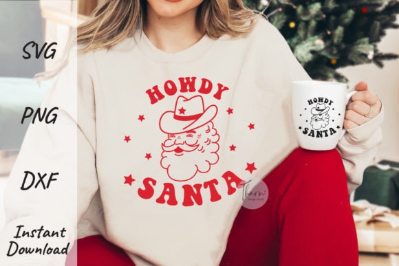Cowboy Santa Christmas Png Sublimation