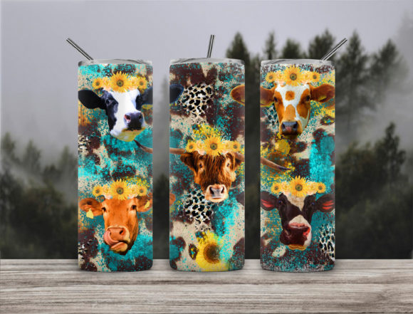 Western Cows 20Oz Skinny Tumbler PNG Review